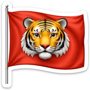 I want a red flag with a tiger symbols  sticker