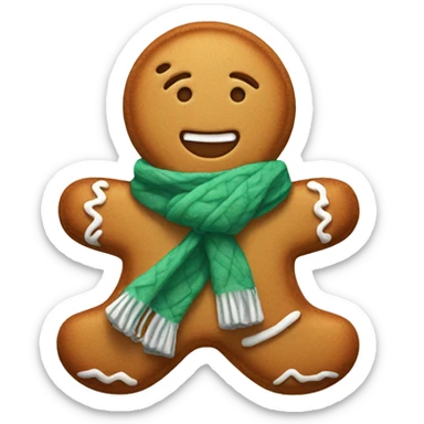 Gingerbread cookie with scarf sticker