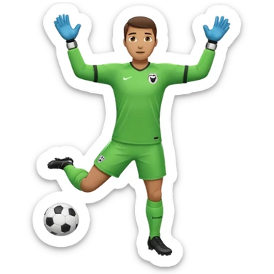 soccer goalkeeper full body and football boots arms out sticker
