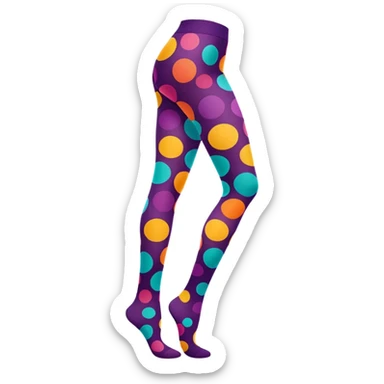 Colorful patterned tights with polka dots sticker
