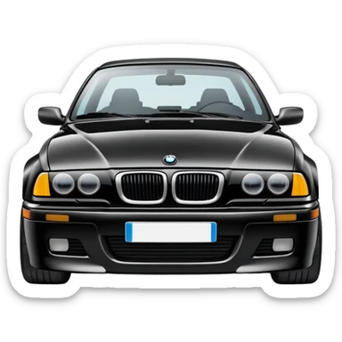 BMW E36 car with a mustache sticker