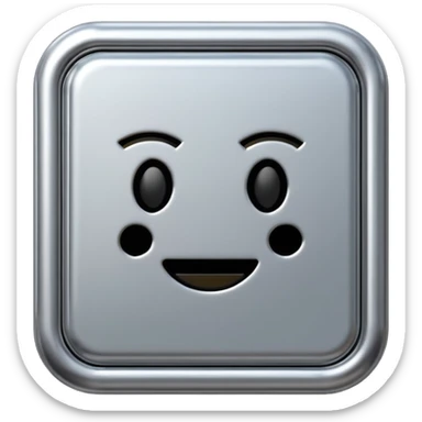 A futuristic microchip emoji made of polished silver chrome, minimal circuit details, smooth metallic surface, soft lighting, iOS emoji style, centered, clean white background sticker