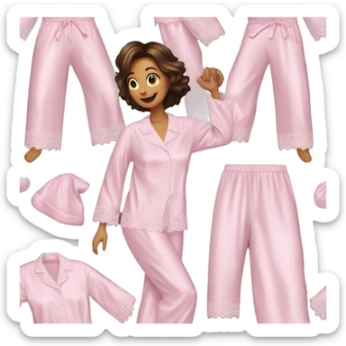 Lace satin pajamas sticker