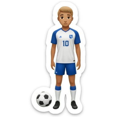 Undergraduate soccer player on college field, focused look, campus stadium lights, cinematic, realistic sticker