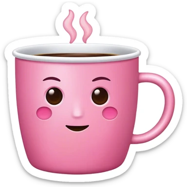pink coffee cup  sticker