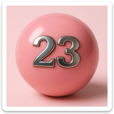 Make the number 23 metallic on the pink billiard ball sticker