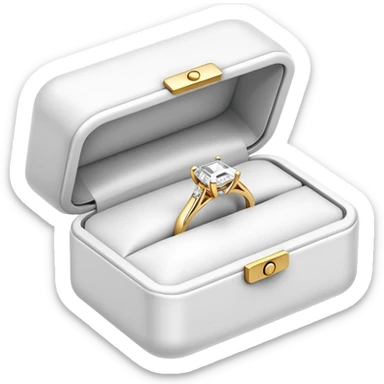 White Engagement ring box  sticker