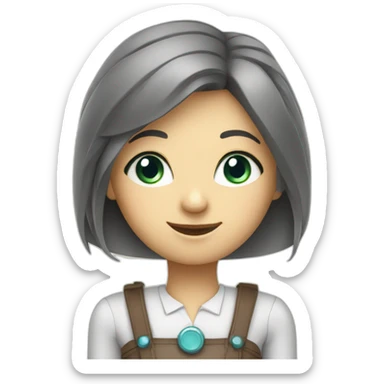 a cute robot lady who works as customer support agent in a bavarian town sticker