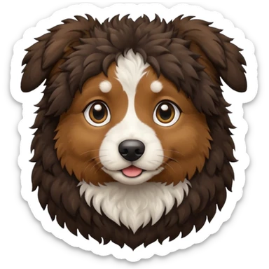 Generate a brown mini Aussie doodle and a black mini Aussie Doodle sticker