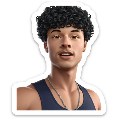 realistic portrait of male with necklace sticker