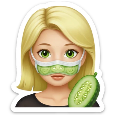 face mask cucumber girl sticker