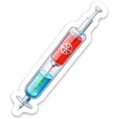 syringe with atom symbol emoji style sticker