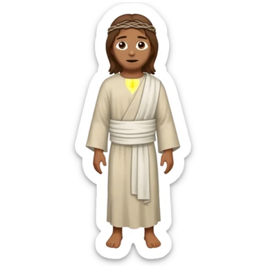 fullbody Lazarus, Jesus's friend, with brown hair, wrapped in burial bands, normal emoji style sticker
