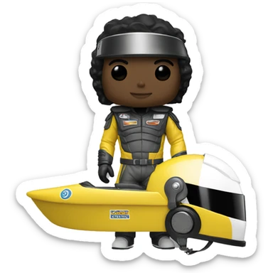 Senna with helmet funko pop sticker
