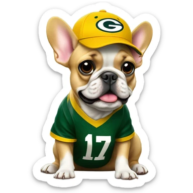 Fawn French bulldog packers fan sticker