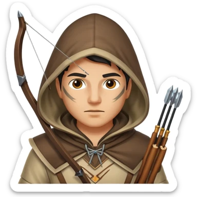 Archer capuche position tir sticker