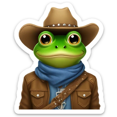 Cowboy frog ￼ sticker