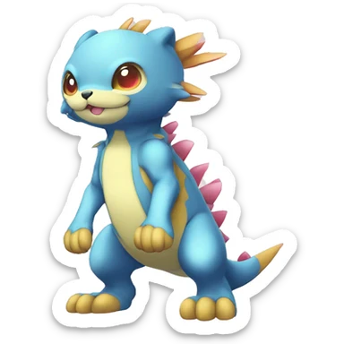 cute kawaii cool Digimon-Fakemon-animal full body sticker