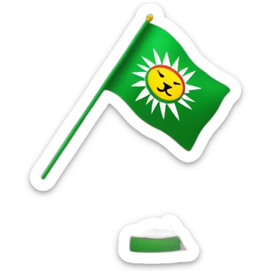 Green white red flag with lion and sun emblem in the middle sticker