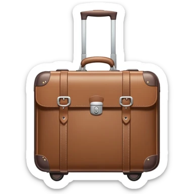Rolling luggage with handle, muted colors, not vibrant sticker