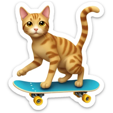 skateboarding cat ￼ sticker