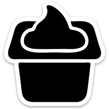 A sauce in a fast food packaging with a red background sticker