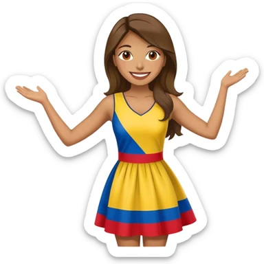 Colombia flag dancing lady sticker