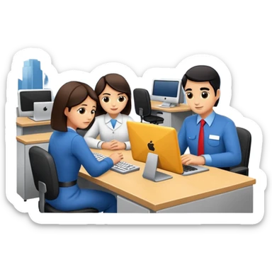 Digital Labour and an example of Agents at work in a workplace setting. sticker