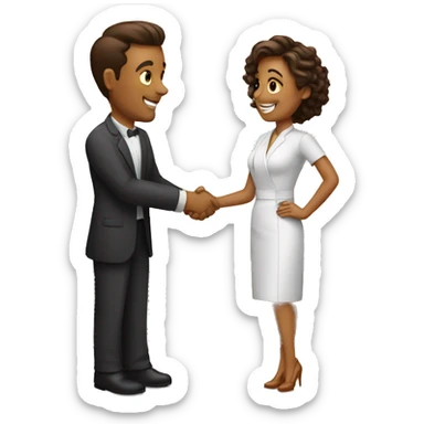 restaurateur and blogger shake hands sticker