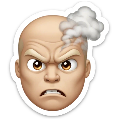 Sadece sağ burnundan duman çıkan sinirli yüz sticker