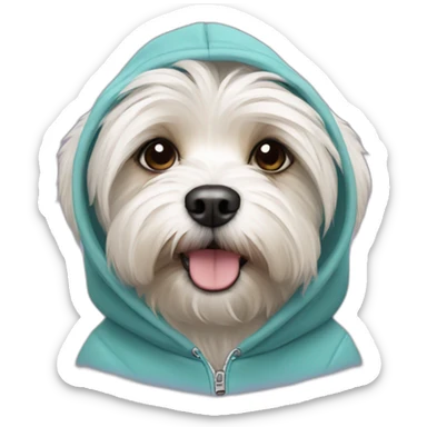 Havanese wearing a hoodie sticker