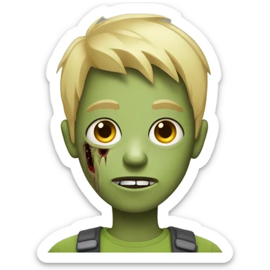 boy zombie with blonde and short hair sticker