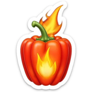 un piment avec une petite flamme a coté sticker