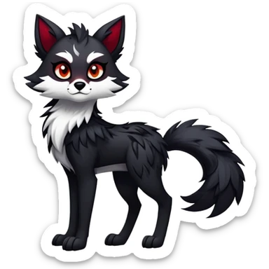 edgy badass cool Falvie-Fionbri-creature-fursona, full body, with random markings sticker