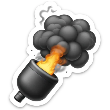 Smoke Bomb – Small black ball releasing a puff of smoke sticker