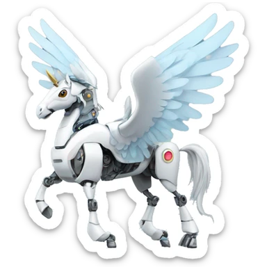 Robot Pegasus with robot wings sticker