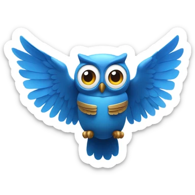 Blue owl using jetpack sticker