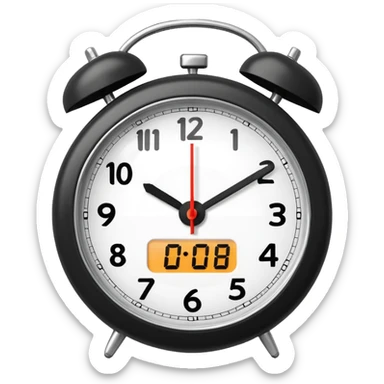 alarm clock phone with different times sticker