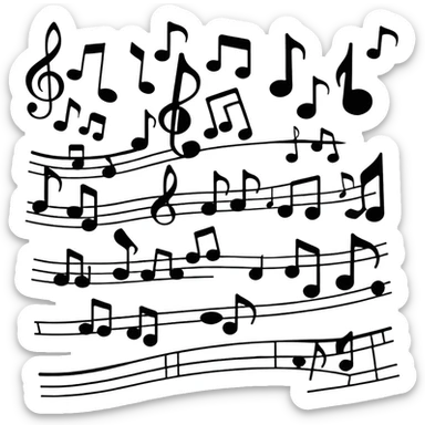 Happy music notes with a melody sticker
