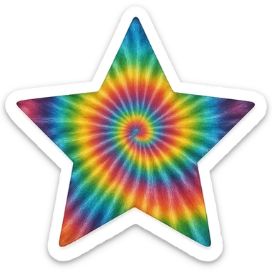 star with a tie-dye pattern sticker