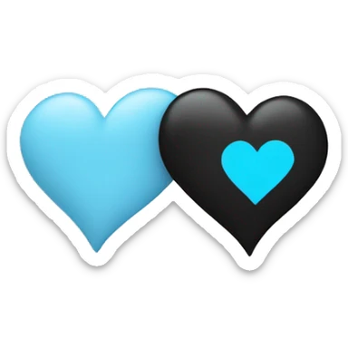 Half black and baby blue heart sticker