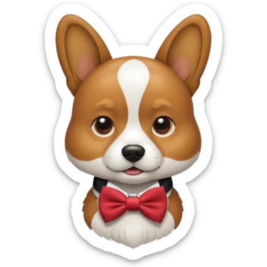 Dog with a bow tie sticker