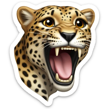 Leopard Roaring sticker