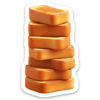 french toast sticks, golden brown, stacked, appetizing, simple background sticker