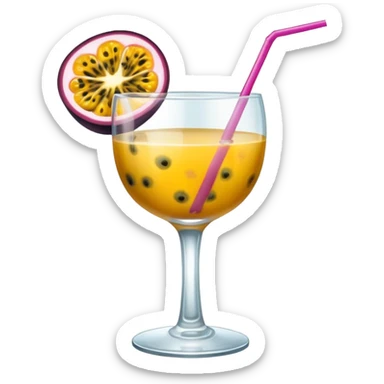 Cocktail with half passionfruit in glass sticker