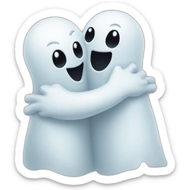 two hugging ghosts sticker