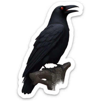 Crow overlooking a blood moon sticker
