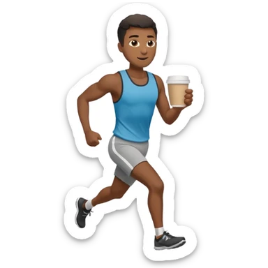 Morning Coffee Runner black man  sticker