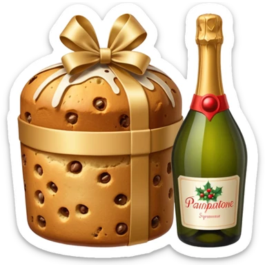 Panettone regali spumante natale sticker