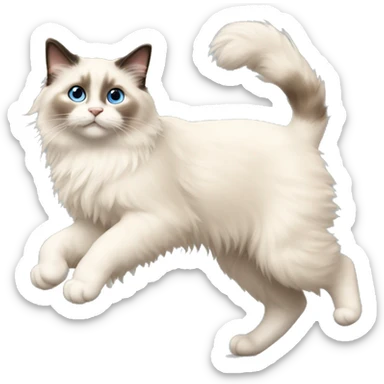 Ragdoll cat prancing sticker